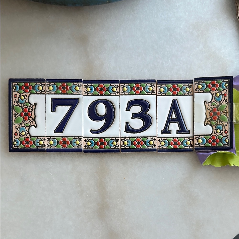 Portuguese Decorative Ceramic House Number Tiles